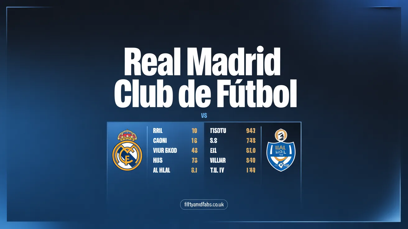 Real Madrid Club de Fútbol vs Al Hilal: Stats, Lineups & Full History